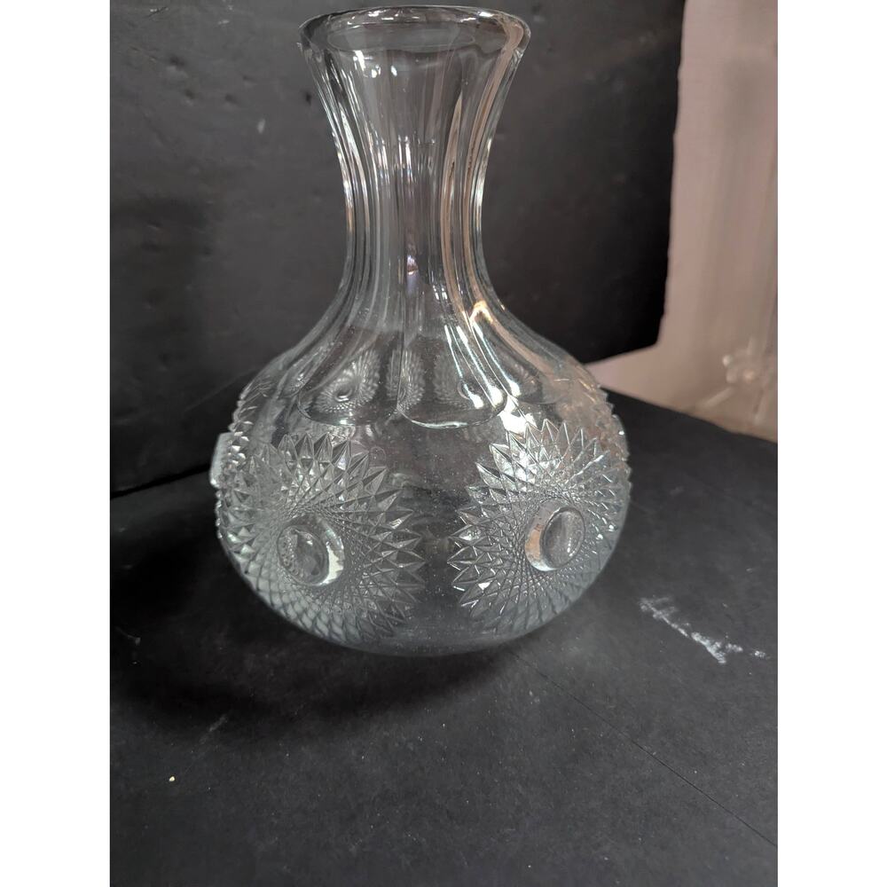 Vintage Mid-Century Pressed Glass Starburst Bud Vase Floral Decor Barware - Picture 5 of 13
